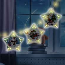 Load image into Gallery viewer, 5D DIY Diamond Painting Christmas Tree Ornaments LED Hanging Star Lights
