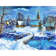 Load image into Gallery viewer, Snow Village 50x40cm(canvas) full round drill diamond painting
