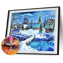 Load image into Gallery viewer, Snow Village 50x40cm(canvas) full round drill diamond painting
