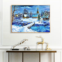 Load image into Gallery viewer, Snow Village 50x40cm(canvas) full round drill diamond painting
