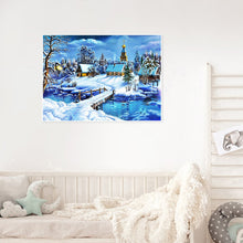 Load image into Gallery viewer, Snow Village 50x40cm(canvas) full round drill diamond painting
