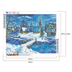 Snow Village 50x40cm(canvas) full round drill diamond painting