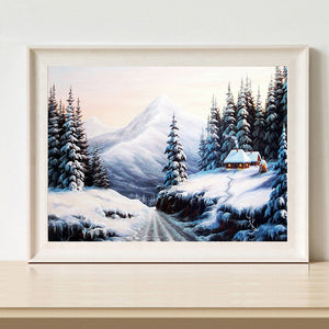 Snow Village 50x40cm(canvas) full round drill diamond painting