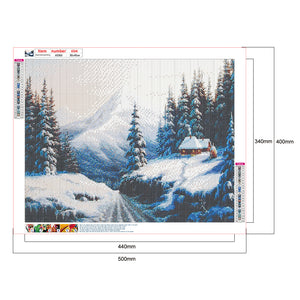 Snow Village 50x40cm(canvas) full round drill diamond painting