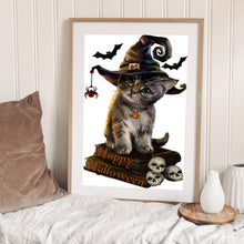 Load image into Gallery viewer, Halloween Cat 30x45cm(canvas) full round drill diamond painting
