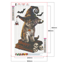 Load image into Gallery viewer, Halloween Cat 30x45cm(canvas) full round drill diamond painting
