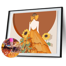 Load image into Gallery viewer, Sunflower Girl 40x30cm(canvas) full round drill diamond painting
