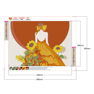 Sunflower Girl 40x30cm(canvas) full round drill diamond painting