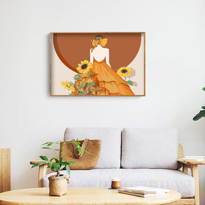 Sunflower Girl 40x30cm(canvas) full round drill diamond painting