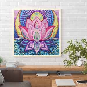 Lotus 40x40cm(canvas) full crystal drill diamond painting