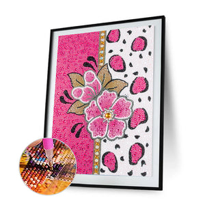Pink Flower 30x40cm(canvas) full crystal drill diamond painting
