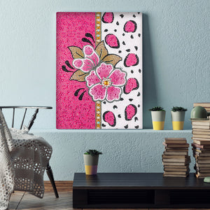 Pink Flower 30x40cm(canvas) full crystal drill diamond painting