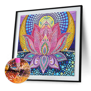 Lotus 30x30cm(canvas) partial special shaped drill diamond painting