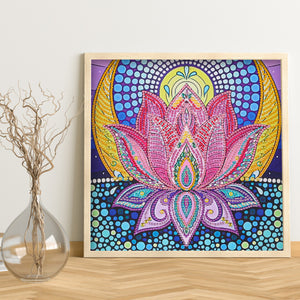 Lotus 30x30cm(canvas) partial special shaped drill diamond painting