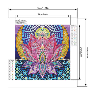 Lotus 30x30cm(canvas) partial special shaped drill diamond painting