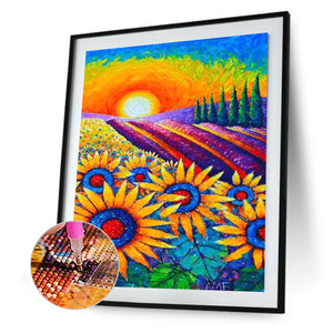 Sunrise Sunflower 30x40cm(canvas) full round drill diamond painting