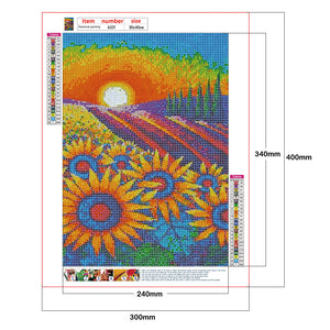 Sunrise Sunflower 30x40cm(canvas) full round drill diamond painting