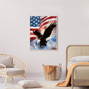 Flag Eagle 30x40cm(canvas) full round drill diamond painting