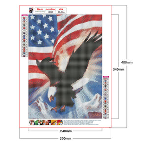 Flag Eagle 30x40cm(canvas) full round drill diamond painting