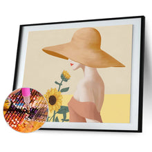 Load image into Gallery viewer, Sunflower Girl 40x30cm(canvas) full round drill diamond painting
