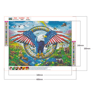 United States Eagle 40x30cm(canvas) full round drill diamond painting