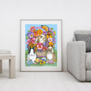 Rabbit Animals 30x40cm(canvas) full round drill diamond painting