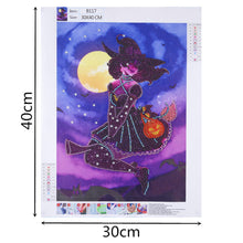 Load image into Gallery viewer, Halloween 30x40cm(canvas) partial special shaped drill diamond painting
