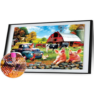 Poultry Grassland 60x45cm(canvas) full round drill diamond painting