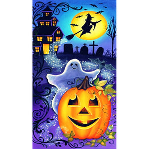 Pumpkin Ghost 30x50cm(canvas) full round drill diamond painting