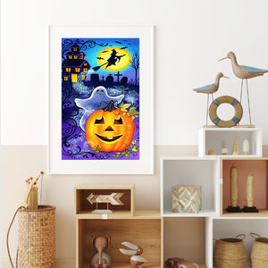 Pumpkin Ghost 30x50cm(canvas) full round drill diamond painting