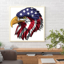 Load image into Gallery viewer, Flag &amp; Eagle 30x30cm(canvas) full round drill diamond painting
