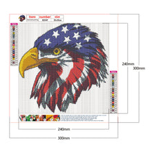 Load image into Gallery viewer, Flag &amp; Eagle 30x30cm(canvas) full round drill diamond painting
