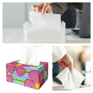 5D DIY Diamond Painting Square Tissue Box Kit Handmade Tissue Dispenser (F)