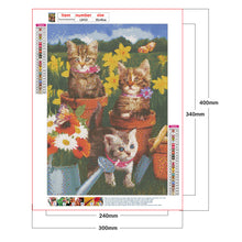 Load image into Gallery viewer, Cat In Flowerpot 30x40cm(canvas) full round drill diamond painting
