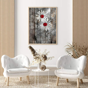 White Flowers Blooming 30x40cm(canvas) full round drill diamond painting