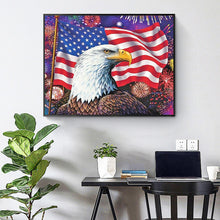 Load image into Gallery viewer, Eagle &amp; Flag 50x40cm(canvas) full round drill diamond painting
