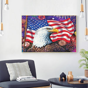 Eagle & Flag 50x40cm(canvas) full round drill diamond painting