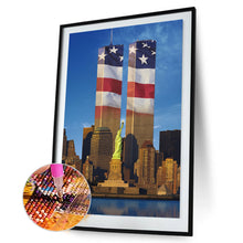 Load image into Gallery viewer, Statue Of Liberty Flag Twin Towers 40x60cm(canvas) full round drill diamond painting
