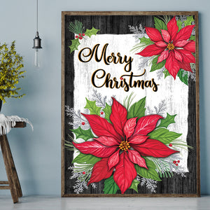 Merry Christmas Red Flower 30x40cm(canvas) full round drill diamond painting
