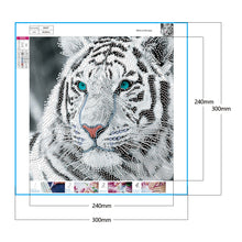Load image into Gallery viewer, White Tiger 30x30cm(canvas) partial crystal drill diamond painting
