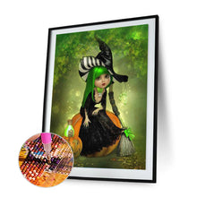 Load image into Gallery viewer, Halloween Pumpkin Girl 30x40cm(canvas) full round drill diamond painting
