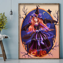 Load image into Gallery viewer, Halloween Pumpkin Witch 30x40cm(canvas) full round drill diamond painting
