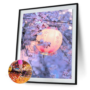 Cherry Blossoms & Lanterns 30x40cm(canvas) full square drill diamond painting