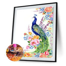 Load image into Gallery viewer, Peacock Flower 30x40cm(canvas) full round drill diamond painting
