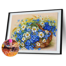 Load image into Gallery viewer, Little White Chrysanthemum Basket 40x30cm(canvas) full round drill diamond painting
