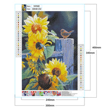 Load image into Gallery viewer, Sunflower &amp; Bird 30x40cm(canvas) full round drill diamond painting
