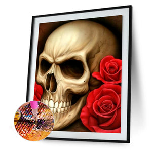Rose Skull 30x40cm(canvas) full round drill diamond painting