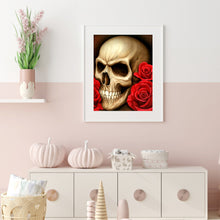 Load image into Gallery viewer, Rose Skull 30x40cm(canvas) full round drill diamond painting
