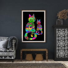 Load image into Gallery viewer, Cats 30x40cm(canvas) full round drill diamond painting
