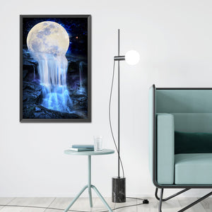 Waterfall Under The Moon 45x70cm(canvas) full square drill diamond painting